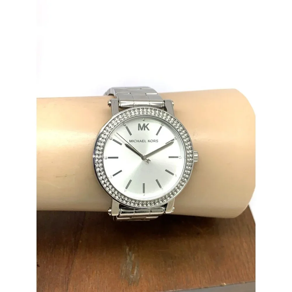 Michael Kors Women's Watch MK7347 Corey Quartz Gemmed Silver Stainless Steel - Picture 10 of 13